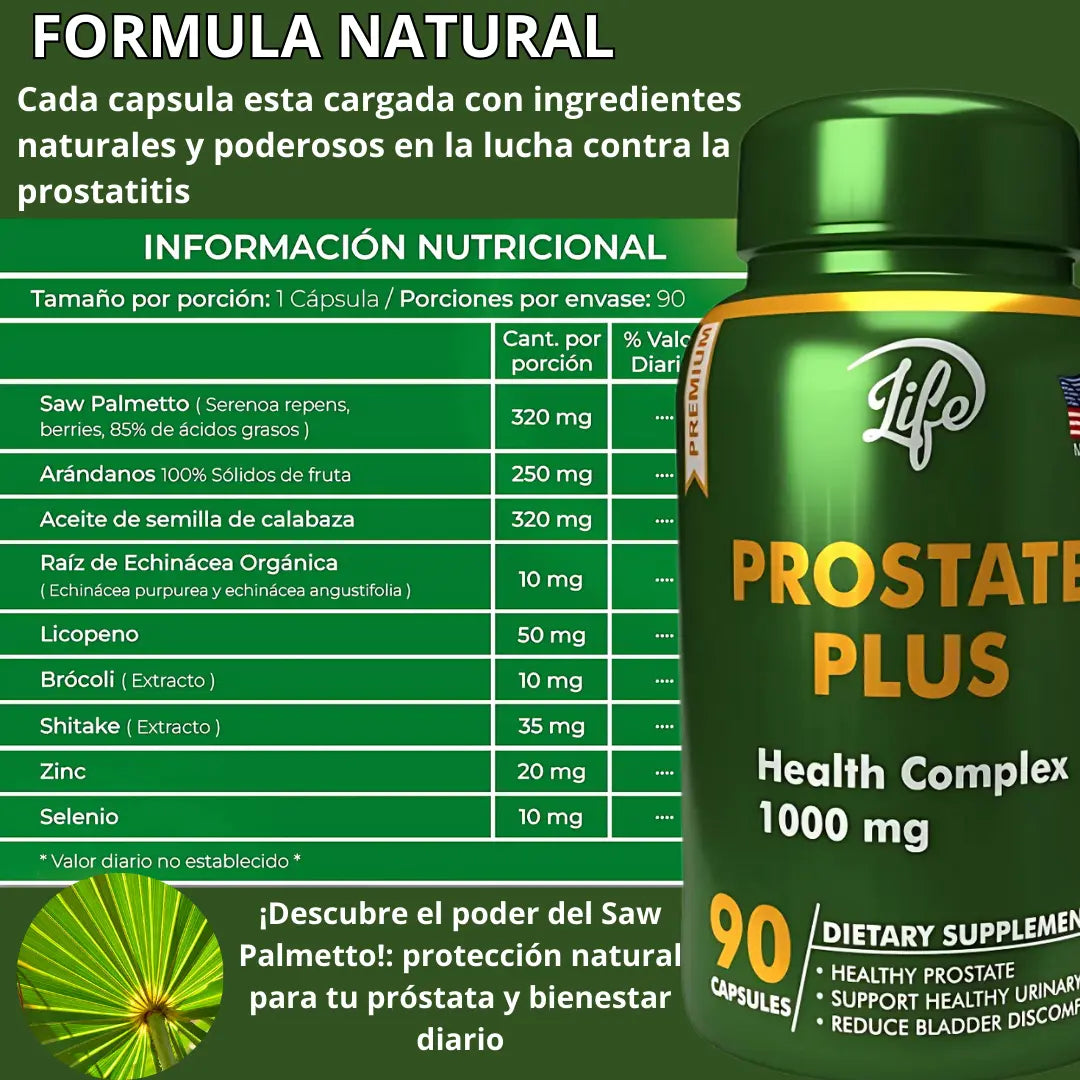 (LLEVA 2 PAGA 1) Oferta 2x1 Prostate Plus™ 100% original – Mejor Flujo Urinario y Bienestar Masculino