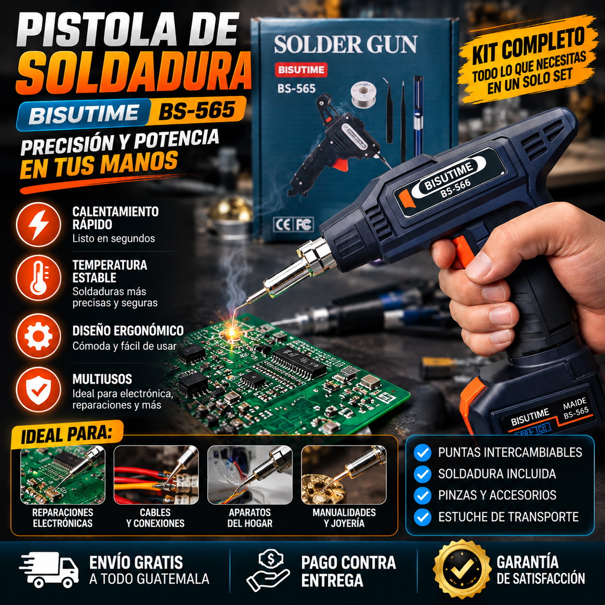 Pistola de Soldadura Inalámbrica – Suelda Circuitos y Componentes Electrónicos sin Cables