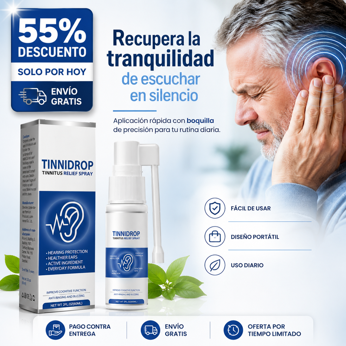 (55% DESCUENTO) TinniDrop™ | Recupera el Silencio y la Tranquilidad