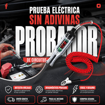 VOLTERCHEK Tester led de circuitos y voltaje para vehiculos + Envio Gratis + Pago Contra Entrega