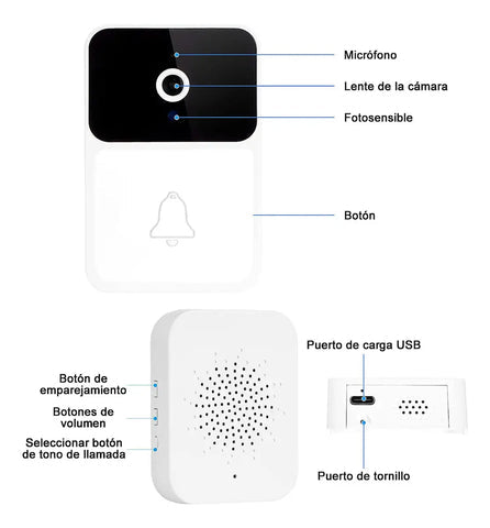 (55% DESCUENTO) Timbre Inteligente con Cámara WiFi | Mira, Escucha y Habla desde tu Celular