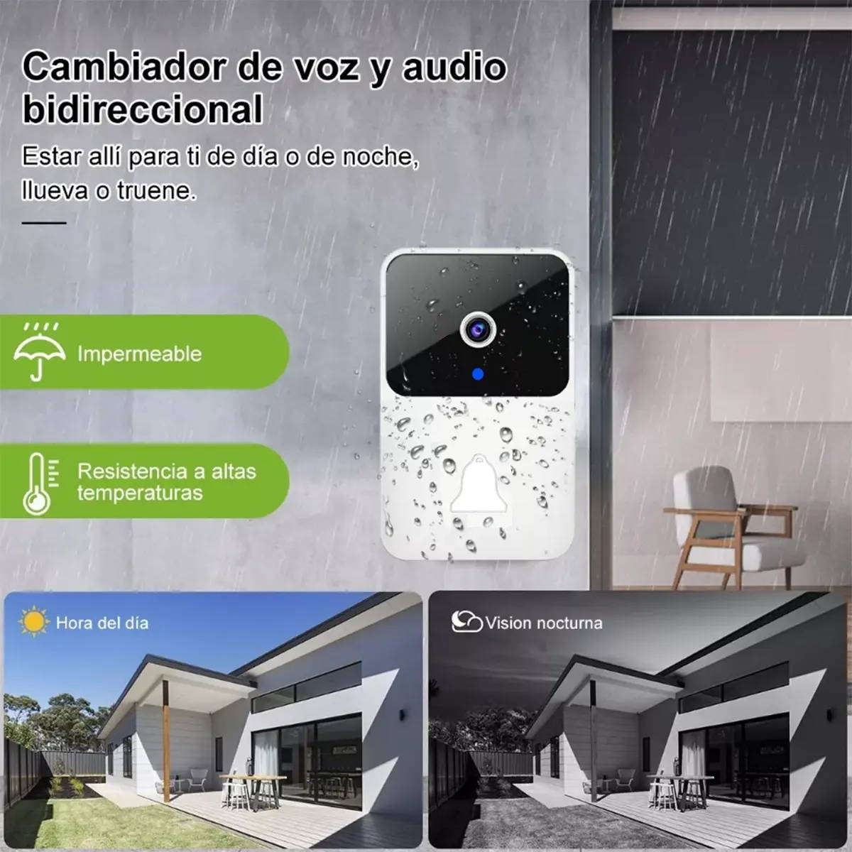 (55% DESCUENTO) Timbre Inteligente con Cámara WiFi | Mira, Escucha y Habla desde tu Celular
