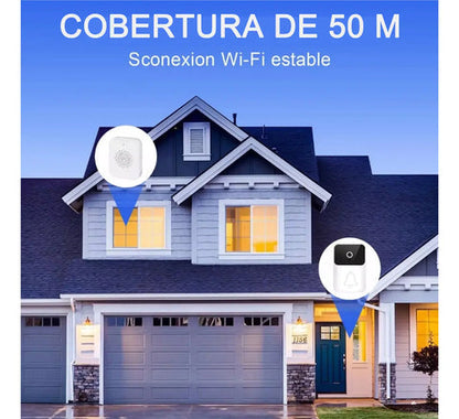 (55% DESCUENTO) Timbre Inteligente con Cámara WiFi | Mira, Escucha y Habla desde tu Celular
