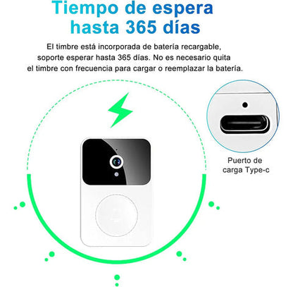 (55% DESCUENTO) Timbre Inteligente con Cámara WiFi | Mira, Escucha y Habla desde tu Celular
