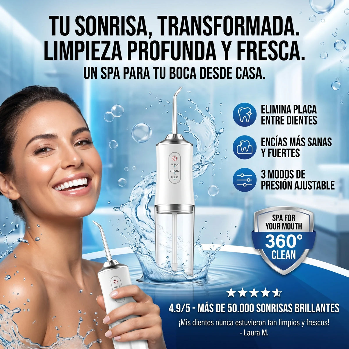 Water Flosser Irrigador Bucal Portatil | Recomendado por Odontologos | paga al recibir