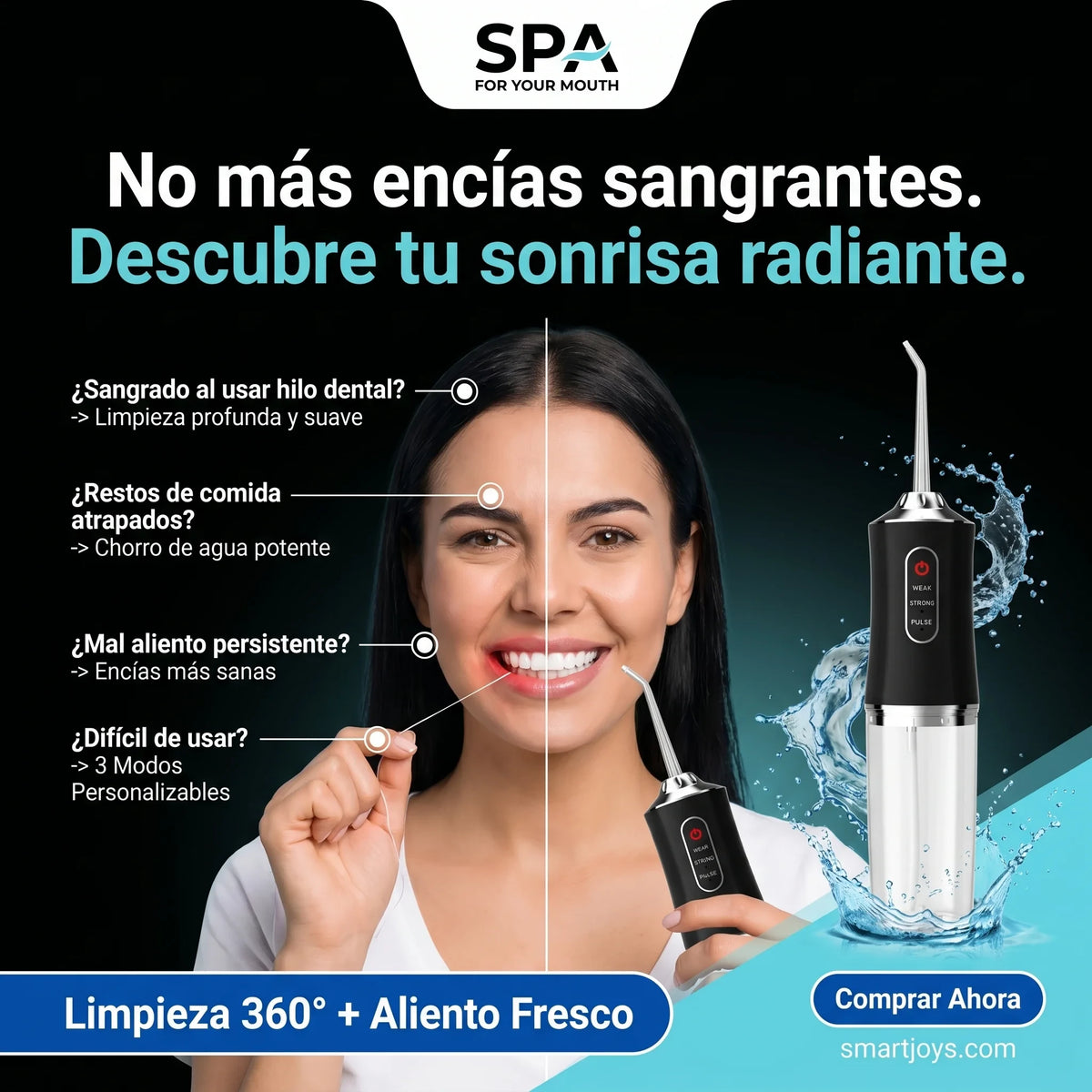 Water Flosser Irrigador Bucal Portatil | Recomendado por Odontologos | paga al recibir