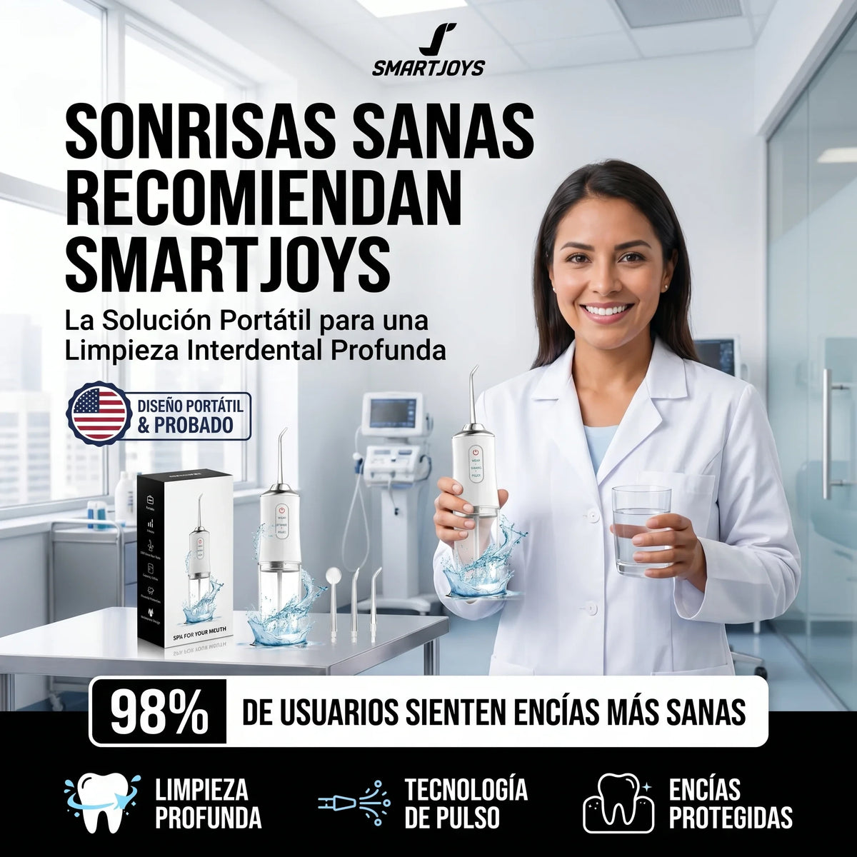 Water Flosser Irrigador Bucal Portatil | Recomendado por Odontologos | paga al recibir