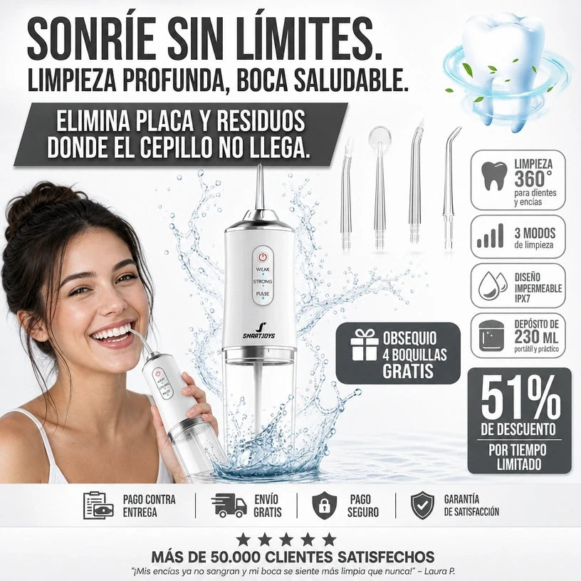 Water Flosser Irrigador Bucal Portatil | Recomendado por Odontologos | paga al recibir